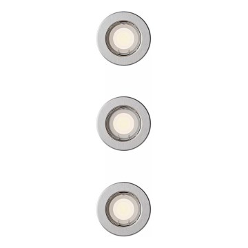 Philips - Set of 3 PERIDOT recessed downlights, 1x GU10/7W/230V, silver