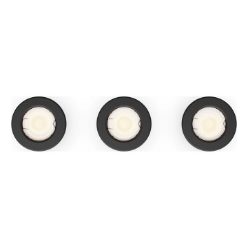 Philips - SET of 3 PERIDOT recessed downlights 1xGU10/7W/230V black