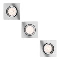 Philips - Set of 3 RGBW LED Dimmable Recessed Downlights DONEGAL 3xGU10/4.8W/230V + remote control