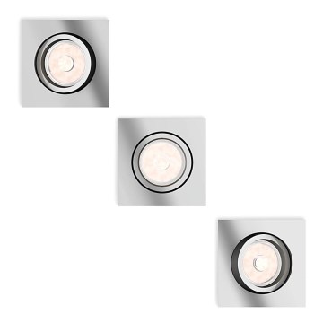 Philips - Set of 3 RGBW LED Dimmable Recessed Downlights DONEGAL 3xGU10/4.8W/230V + remote control