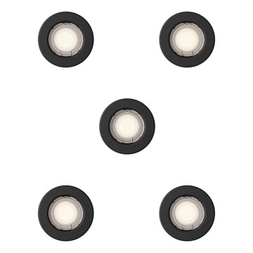 Philips - Set of 5 PERIDOT recessed downlights 1xGU10/7W/230V black