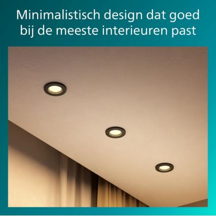 Philips - Set of 5 PERIDOT recessed downlights 1xGU10/7W/230V black