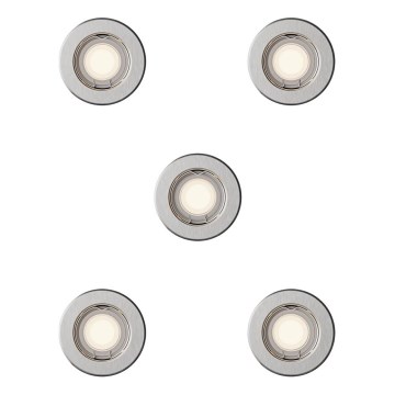 Philips - Set of 5 PERIDOT recessed downlights 1xGU10/7W/230V silver