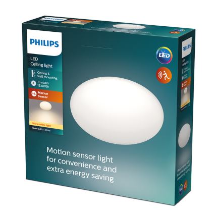 Philips - LED ceiling light with sensor LED/12W/230V 2700K