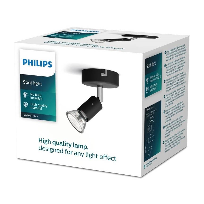 Philips - Spotlight 1xGU10/50W/230V black