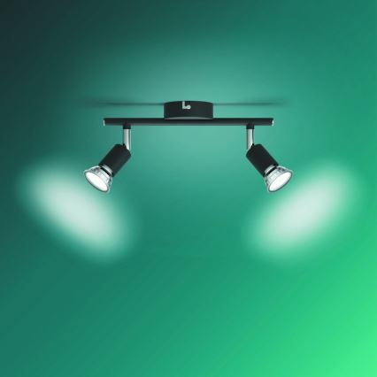 Philips - Spotlight 2xGU10/50W/230V black