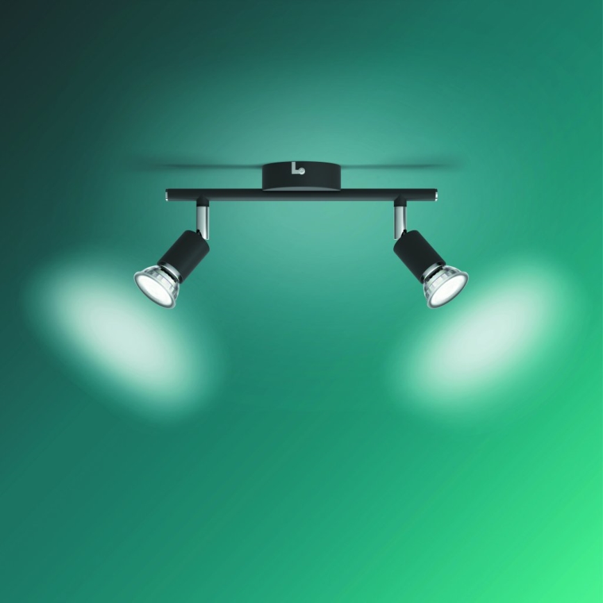 Philips - Spotlight 2xGU10/50W/230V black