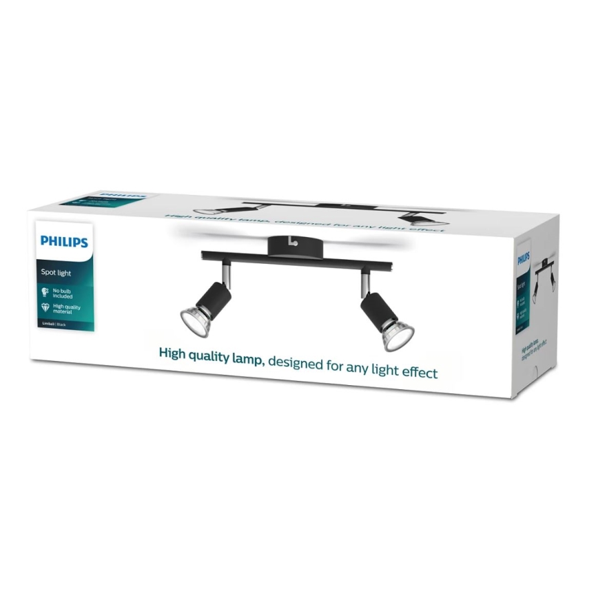 Philips - Spotlight 2xGU10/50W/230V black