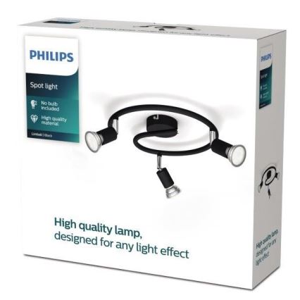 Philips - Spotlight 3xGU10/50W/230V black