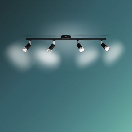 Philips - Spotlight 4xGU10/50W/230V black