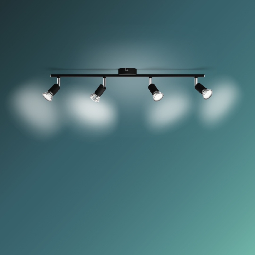 Philips - Spotlight 4xGU10/50W/230V black
