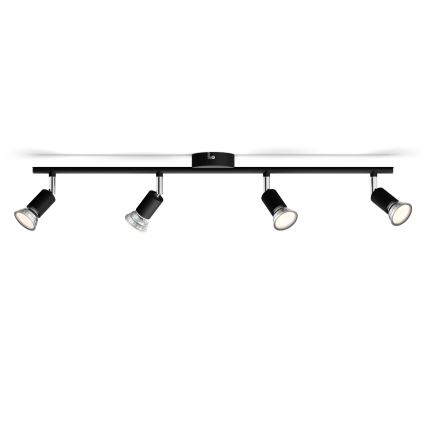 Philips - Spotlight 4xGU10/50W/230V black