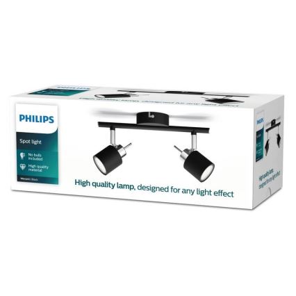 Philips - Spotlight 2xGU10/35W/230V black