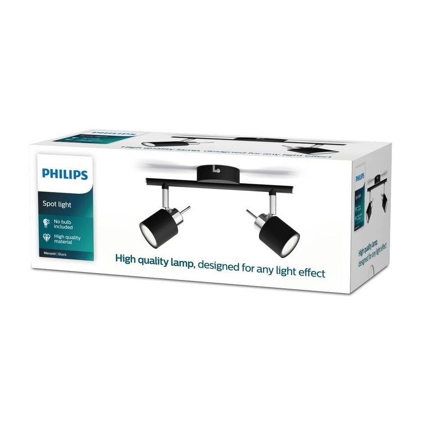 Philips - Spotlight 2xGU10/35W/230V black