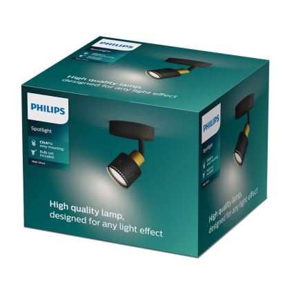 Philips - Spotlight NIALL 1xGU10/5W/230V black/brass