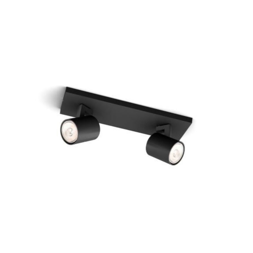 Philips - Spotlight RUNNER 2xGU10/20W/230V black