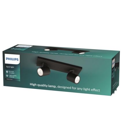 Philips - Spotlight RUNNER 2xGU10/20W/230V black