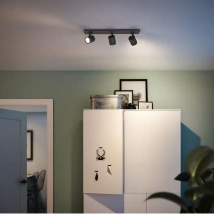 Philips - Spotlight RUNNER 3xGU10/20W/230V black