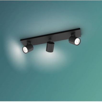 Philips - Spotlight RUNNER 3xGU10/20W/230V black