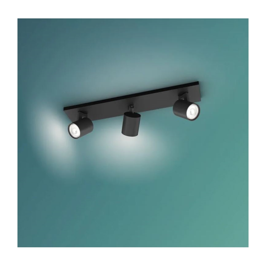 Philips - Spotlight RUNNER 3xGU10/20W/230V black