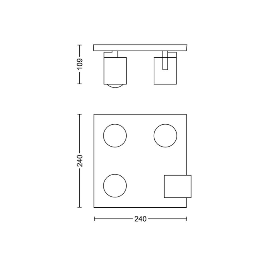 Philips - Spotlight 4xGU10/20W/230V black