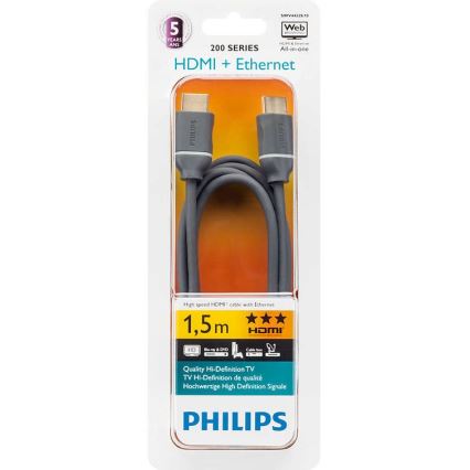Philips SWV4432S/10 - HDMI cable with Ethernet, HDMI 1.4 A connector 1,5m grey