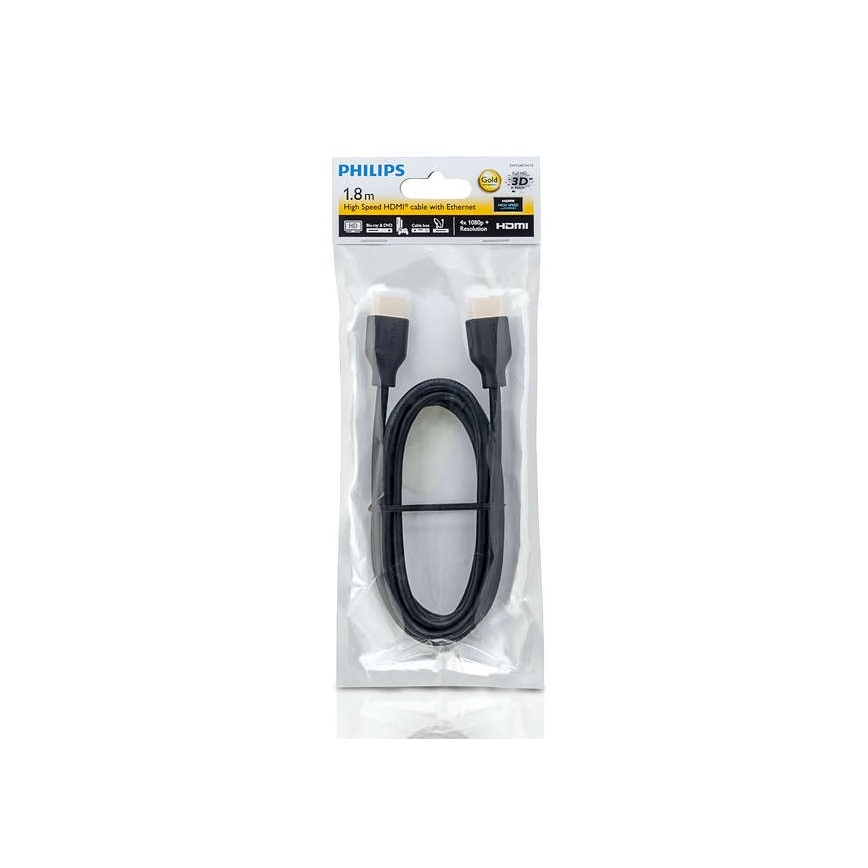 Philips SWV5401H/10 - HDMI cable with Ethernet, HDMI 1.4 A connector 1,8m black