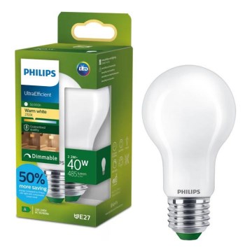 Philips ULTRAEFFICIENT A60 dimmable LED bulb E27, 2.3W, 230V, 2700K