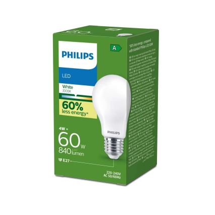 Philips ULTRAEFFICIENT A60 LED Bulb E27/4W/230V 3000K