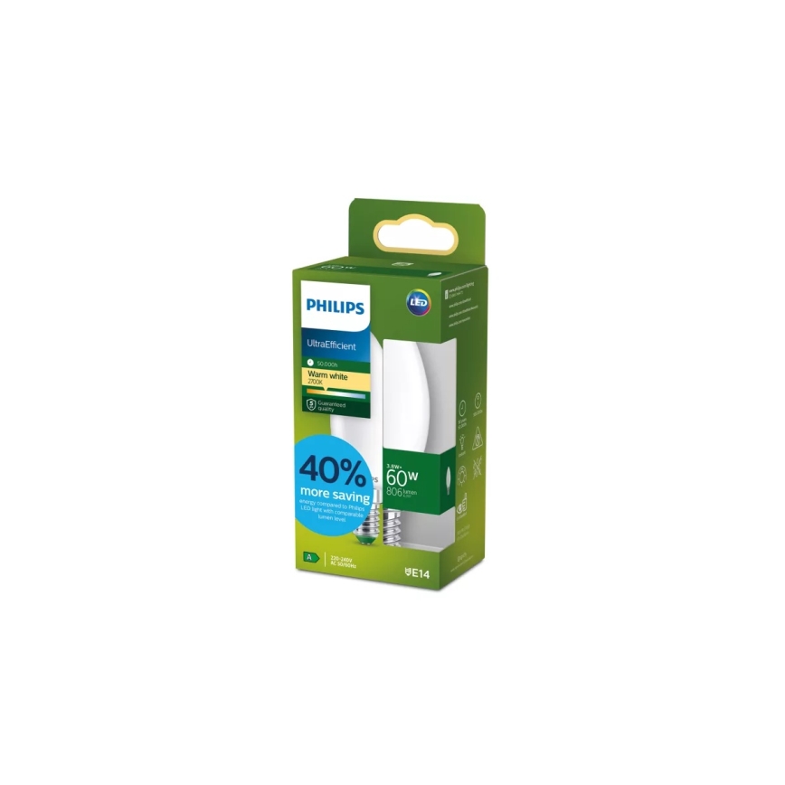 Philips ULTRAEFFICIENT LED Bulb B35 E14/3.8W/230V 2700K