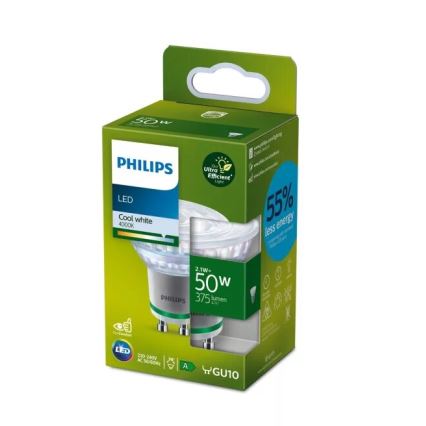 Philips ULTRAEFFICIENT PAR16 GU10 LED Bulb 2.1W 230V 4000K