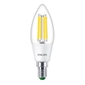 Philips ULTRAEFFICIENT VINTAGE B35 LED Bulb, E14, 2.3W, 230V, 4000K