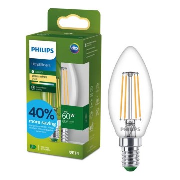 Philips ULTRAEFFICIENT VINTAGE B35 LED Bulb E14/3.8W/230V 2700K