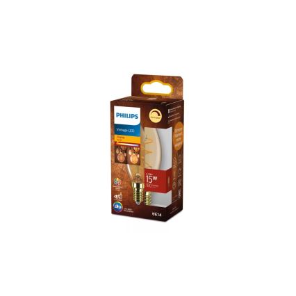 Philips Vintage B35 LED Dimmable Bulb, E14, 2.7W/230V, 1800K, CRI 90