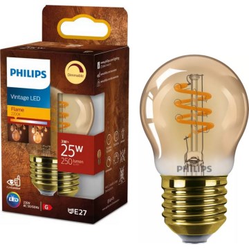 Philips VINTAGE P45 Dimmable LED Bulb E27/3W/230V 2200K