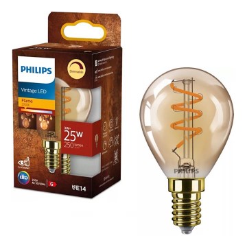 Philips Vintage P45 LED Bulb E14, 3W, 230V, 2200K