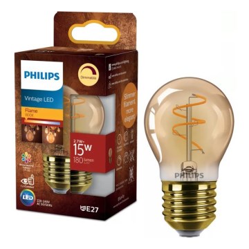 Philips VINTAGE P45 LED Dimmable Bulb E27/2.7W/230V 1800K