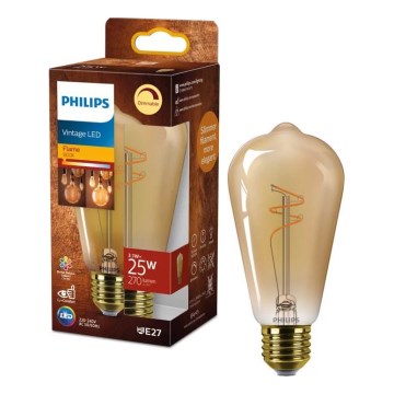 Philips Vintage ST64 LED Dimmable Bulb E27, 3.1W, 230V, 1800K