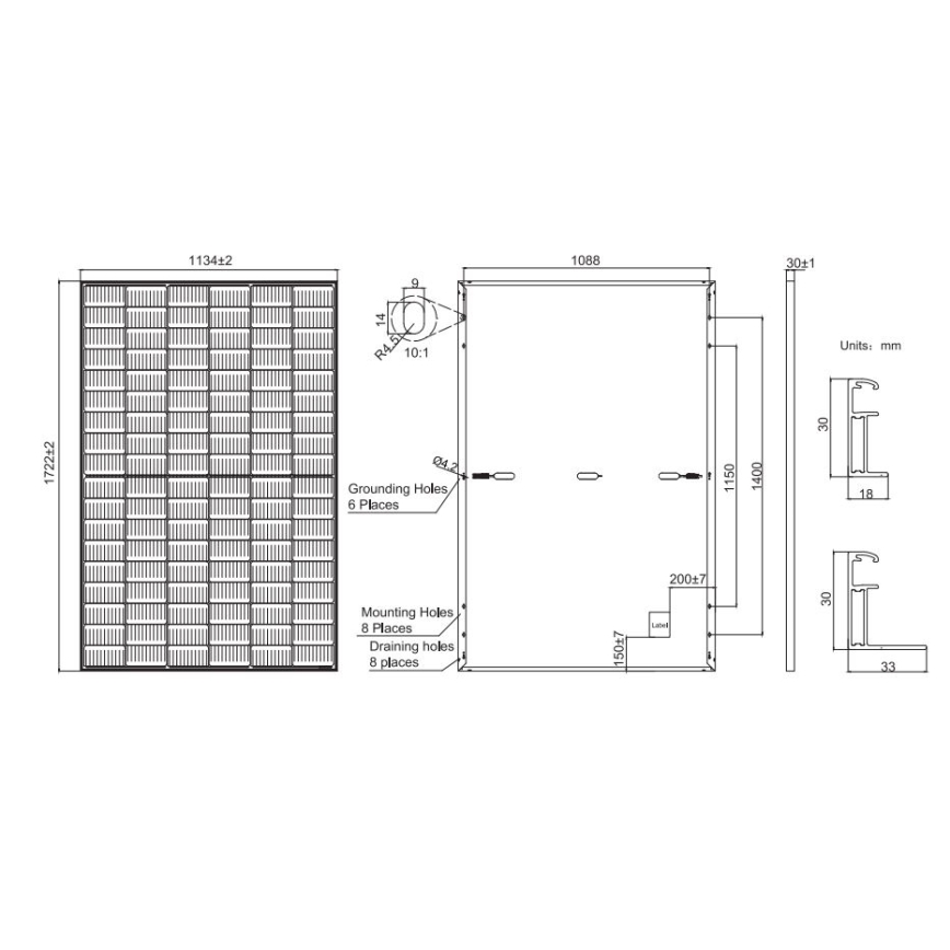 Photovoltaic solar panel JA SOLAR 405Wp black frame IP68 Half Cut