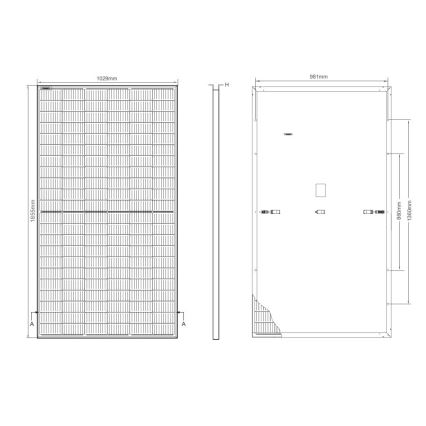 Photovoltaic solar panel JINKO 400Wp black frame IP68 Half Cut