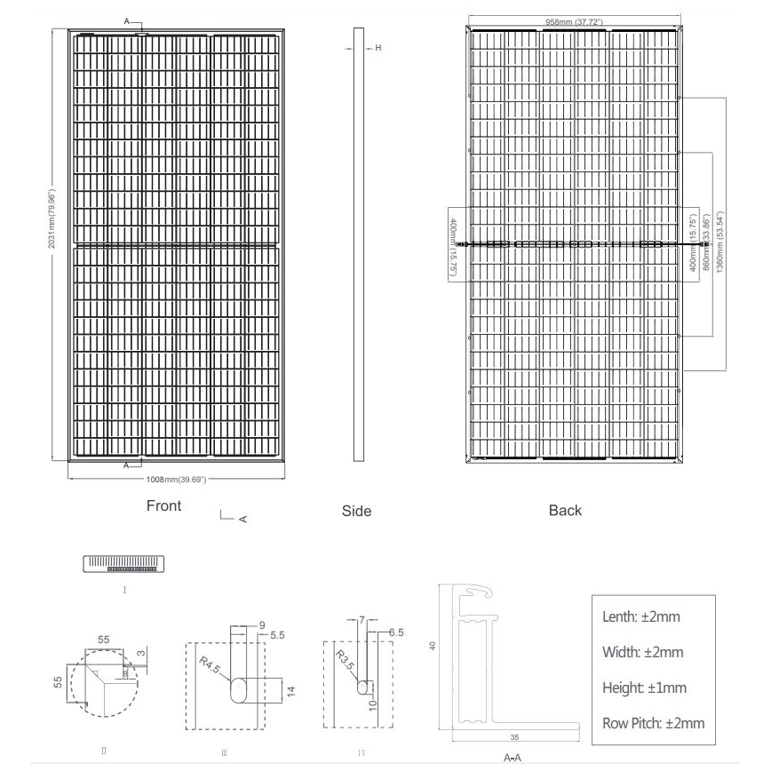 Photovoltaic solar panel JINKO 400Wp IP67 bifacial - pallet 27 pcs