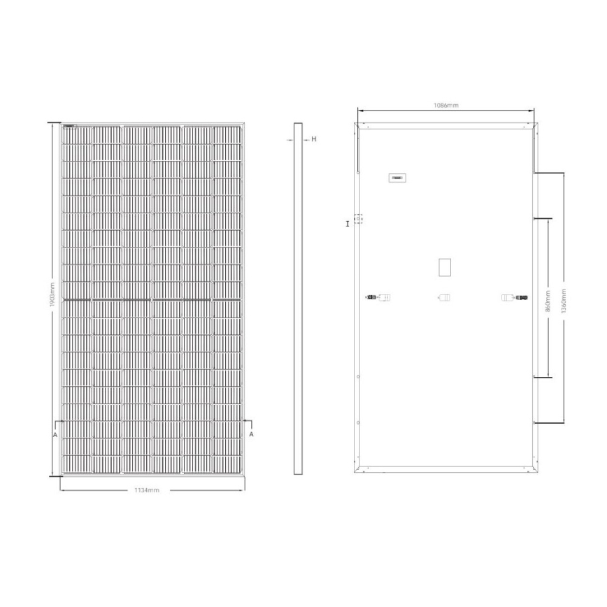 Photovoltaic solar panel JINKO 460Wp black frame IP68 Half Cut