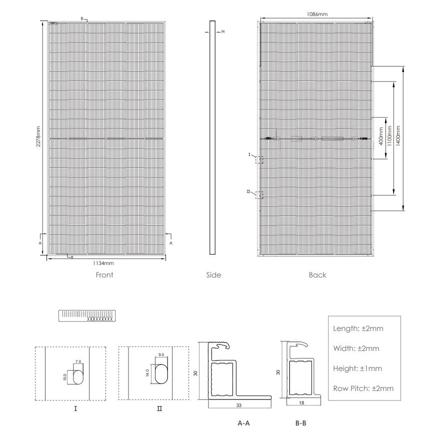 Photovoltaic solar panel JINKO 570Wp IP68 bifacial  - pallet 36 pcs