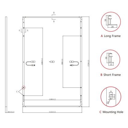 Photovoltaic solar panel Jolywood Ntype 415Wp IP68 bifacial