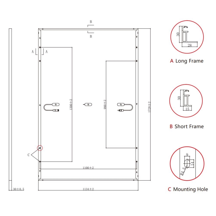 Photovoltaic solar panel Jolywood Ntype 415Wp IP68 bifacial