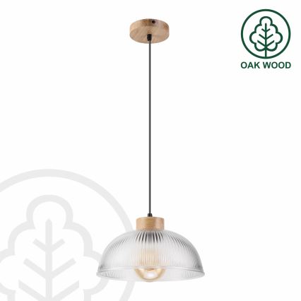 PIA cable pendant light 1xE27/60W/230V Ø 30 cm oak