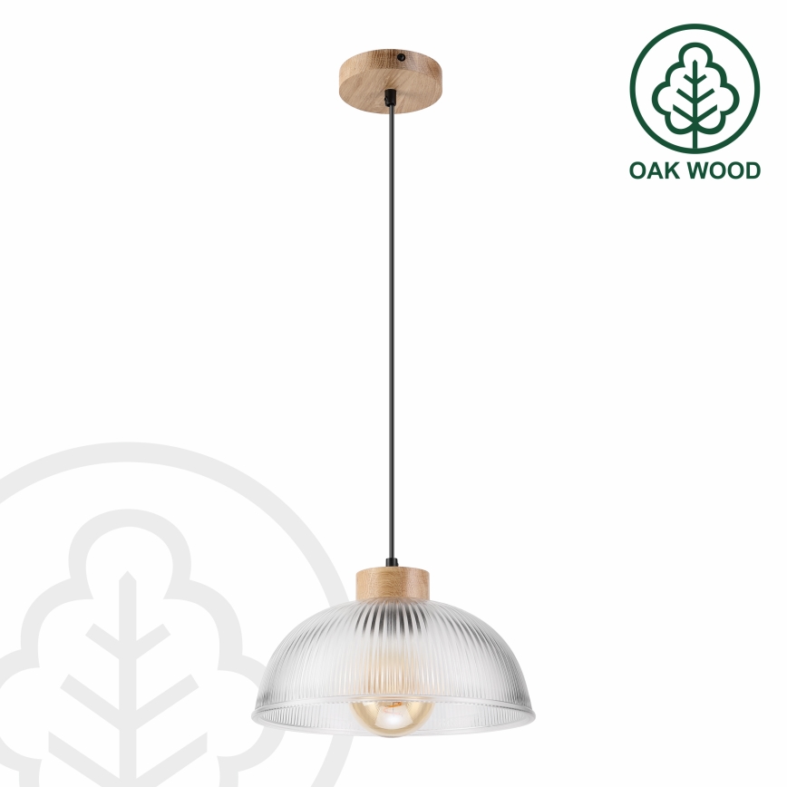 PIA cable pendant light 1xE27/60W/230V Ø 30 cm oak