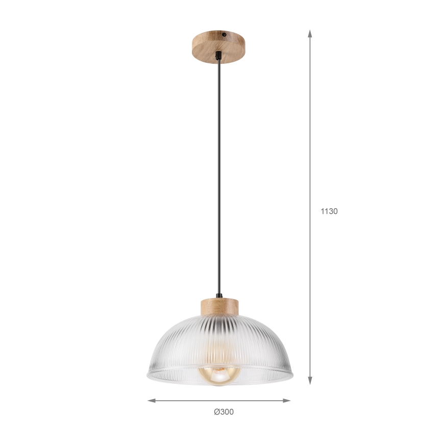 PIA cable pendant light 1xE27/60W/230V Ø 30 cm oak