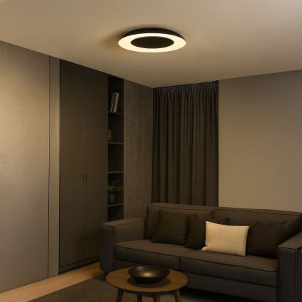 PIATTINO LED Ceiling Light, 30W, 230V, 3000/4000/6000K, Ø40 cm, Black