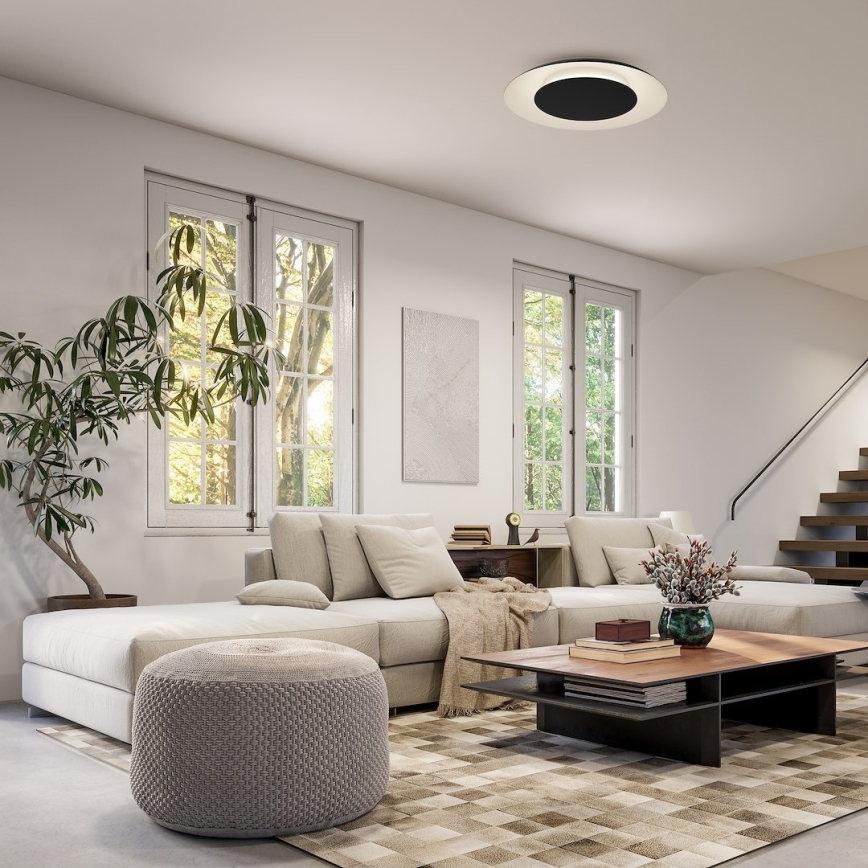 PIATTINO LED Ceiling Light, 30W, 230V, 3000/4000/6000K, Ø40 cm, Black